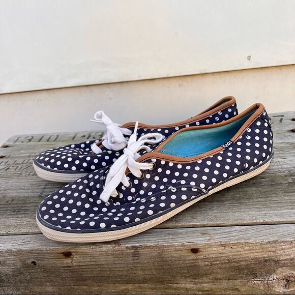 Keds Champion navy white polka dot lace up sneakers - Picture 4 of 6